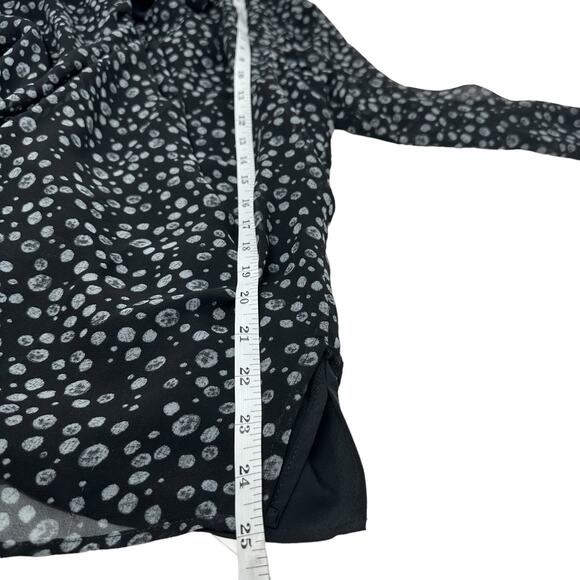 Coldwater Creek Blouse XS Tunic Long Sheer Sleeve Flowy Chiffon Career Travel - Picture 5 of 12